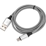 18-4245, Кабель USB-A - Lightning для Apple, 2,4А, 1м, нейлон, серый