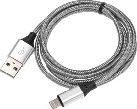 Фото 1/9 18-4245, Кабель USB-A - Lightning для Apple, 2,4А, 1м, нейлон, серый