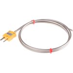 SYSCAL Type K Thermocouple Connector 1000mm Length, 3mm Diameter, -40°C → +1100°C