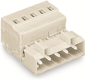 721-610, 10-контакт. вилка, шаг 5 мм, светло-серая