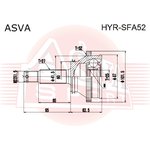 hyr-sfa52, Шрус наружный 25x60x27 HYUNDAI SANTA FE 2000-2006