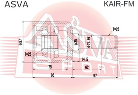 Фото 1/4 KAIR-FM, ШРУС внутренний правый 25x35x26