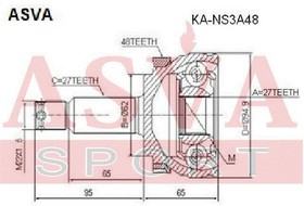 Фото 1/6 KA-NS3A48, ШРУС наружный 23x62x27