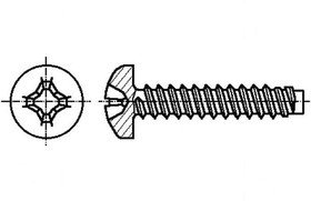 B2.2X13/BN33, Винт, для металла, 2,2x13, Головка: цилиндрическая, Phillips, цинк