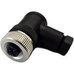 185200131, (СЦМ120017-04A) Розетка М12, 4A, винт., пластик., угловой, PG7, каб.часть