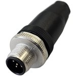185200120, (СЦМ120015-05A) Разъем М12, 5A, штыревой, заделка кабеля винтовой ...