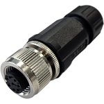 185200158, (СЦМ120021-08A) Разъем М12, 8A, гнездовой, прямой, PG7, каб. часть