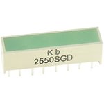 KB-2550SGD, Светодиодный модуль 4хLEDх19,05х3,81мм/ зеленый/568нм/20-70мкд