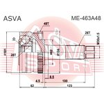 ME-463A48, ШРУС наружный 28x61.9x26