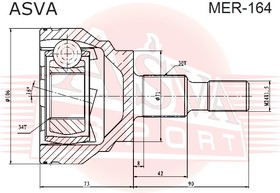 Фото 1/2 MER-164, ШРУС наружный задний 34x71.4x30