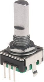 Фото 1/2 PEC11R-4020F-N0024, 24 Pulse Incremental Mechanical Rotary Encoder with a 6 mm Flat Shaft (Not Indexed), Through Hole