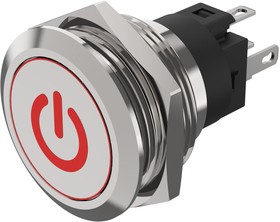 Фото 1/2 82-6151.1A14.B002, Illuminated Pushbutton Switch Momentary Function 1CO LED 24 VDC Red