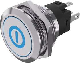 82-6151.2A24.B001, Illuminated Pushbutton Switch Momentary Function 1CO LED 24 VDC Blue