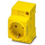 1068038, Yellow 1 Gang Plug Socket, 16A, Indoor Use