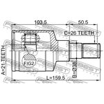 0711-lnlh, ШРУС ВНУТРЕННИЙ ЛЕВЫЙ 21x38x26 (SUZUKI LIANA RH413/RH416/RH418 ...