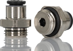 Фото 1/6 3101 06 13, LF3000 Series Straight Threaded Adaptor, G 1/4 Male to Push In 6 mm, Threaded-to-Tube Connection Style