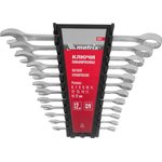 15412, Набор ключей комбинированных, 6 - 22 мм, 12 шт., CrV, матовый хром