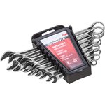 15422, Набор ключей комбинированных, 6 - 19 мм, 8 шт., CrV, полированный хром