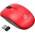 Мышь Oklick 525MW, оптическая, беспроводная, USB, черный и красный [1090720]