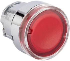 XB4BW-R, Исполнительный механизм кнопки XB4 красный плоский возвратный без фиксации, с подсветкой