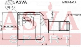 Фото 1/6 mtiu-ea5a, Шрус внутренний 24x41x27 MITSUBISHI MITSUBISHI : GALANT EA2A EA3A EA5A