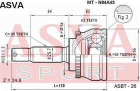Фото 1/4 MT-N84A43, ШРУС наружный 24x54x25