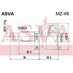 mz-49, Шрус наружный 23x58x28 MAZDA 3 BK 2003-2008