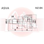 MZ-BK, ШРУС НАРУЖНЫЙ 24X58.5X28