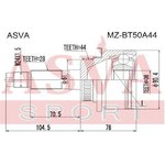 mz-bt50a44, Шрус наружный 36x61x28 MAZDA BT-50 2006-