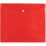Папка-конверт для тетрадей с кнопкой A5+ 180 мкм диагональ, красный, 20 шт 657100