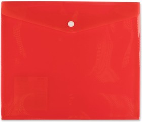 Папка-конверт для тетрадей с кнопкой A5+ 180 мкм диагональ, красный, 20 шт 657100