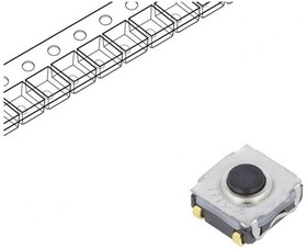 Фото 1/2 KSC323JLFG, Микропереключатель TACT, SPST-NO, Пол: 2, 0,05A/32ВDC, SMT, нет