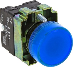Фото 1/2 xb2-bv66, Лампа сигнальная BV66 синяя с подсветкой
