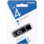 USB 2.0 накопитель Smartbuy 4GB Glossy series Black (SB4GBGS-K)