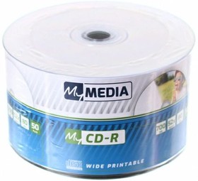 Фото 1/2 Оптический диск CD-R MYMEDIA 700МБ 52x, 50шт., pack wrap, printable [69206]