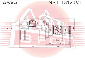 Фото 1/2 NSIL-T3120MT, ШРУС ВНУТРЕННИЙ ЛЕВЫЙ 33X39X29