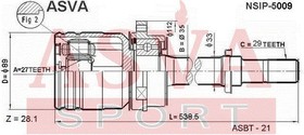 Фото 1/5 NSIP-5009, ШРУС внутренний правый 27x35x29
