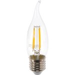 Лампа светодиодная LED-СВЕЧА НА ВЕТРУ-deco 5Вт 230В Е27 4000К 450Лм прозрачная ...