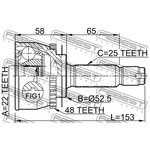 1210-012A48, 1210-012A48_ШРУС наружный к-кт! ABS\ Hyundai Getz 1.3/1.6 02