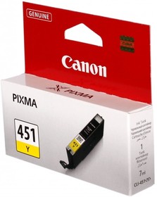 Фото 1/10 Картридж струйный Canon CLI-451Y (6526B001) жел. для MG5440/6340 iP7240