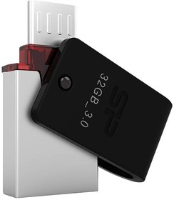 Фото 1/2 SP008GBUF3X31V1K, Флеш накопитель 8Gb Silicon Power Mobile X31 OTG, USB 3.0/MicroUSB, Черный
