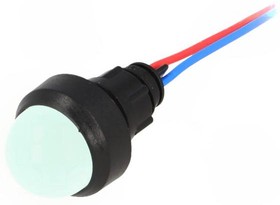 LG-D20-12AC/DC, Индикат.лампа: LED, выпуклый, 12ВDC, 12ВAC, Отв: d13мм, IP40