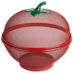 Корзинка для фруктов с крышкой D=25.5см красная TH-1402-1