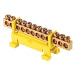 sn0-63-12-sy, Шина 0 PE 6х9мм 12 отверстий латунь желтый изолятор тип Стойка на ...