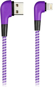 Фото 1/8 Дата-кабель Smartbuy 8pin SOCKS L-TYPE, фиолетовый, 2 А, 1 м (iK-512NSL violet)/100