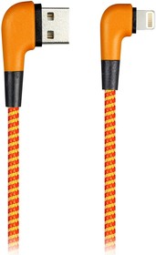 Фото 1/8 Дата-кабель Smartbuy 8pin SOCKS L-TYPE, оранжевый, 2 А, 1 м (iK-512NSL orange)/100