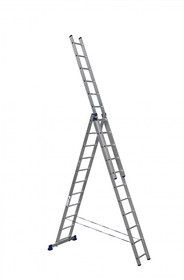 Фото 1/2 Лестница трехсекционная универсальная алюминиевая. Серия H3 5311