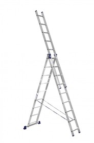 Фото 1/3 Лестница трехсекционная универсальная алюминиевая. Серия H3 5309