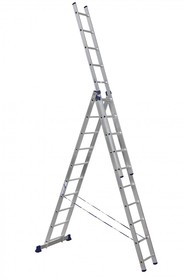 Фото 1/2 Лестница трехсекционная универсальная алюминиевая. Серия3х10 H3 5310