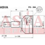 PG-364, ШРУС НАРУЖНЫЙ 34X58.5X25